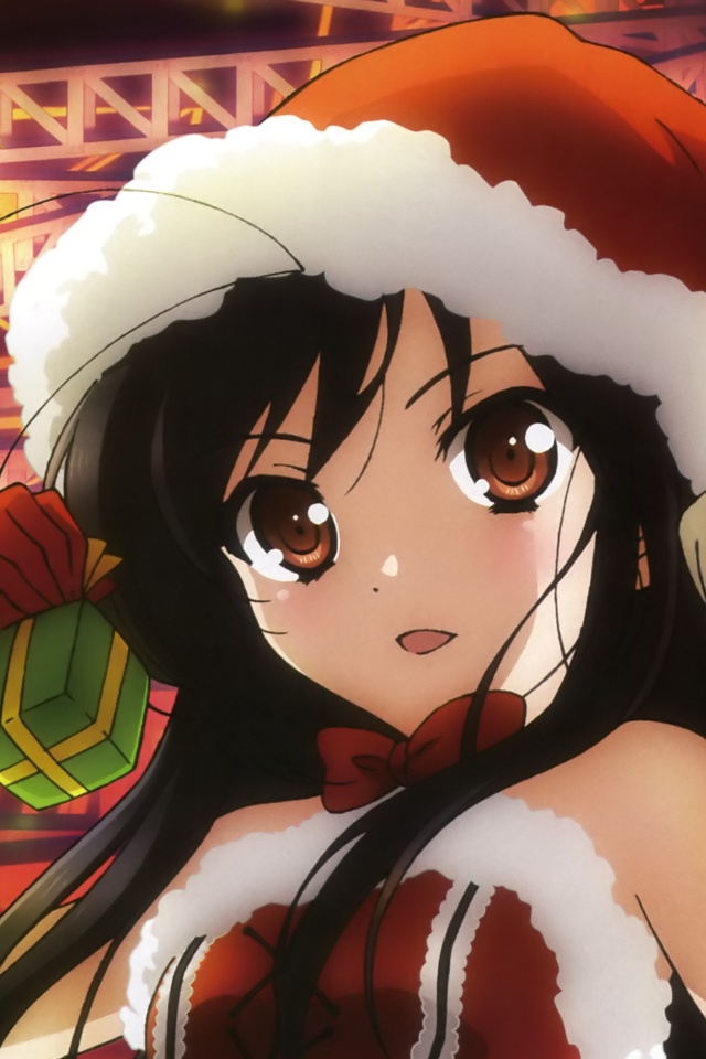Christmas anime wallpaper.Kuroyukihime iPhone 4 wallpaper.640x960 Android Phone Christmas Wallpaper
