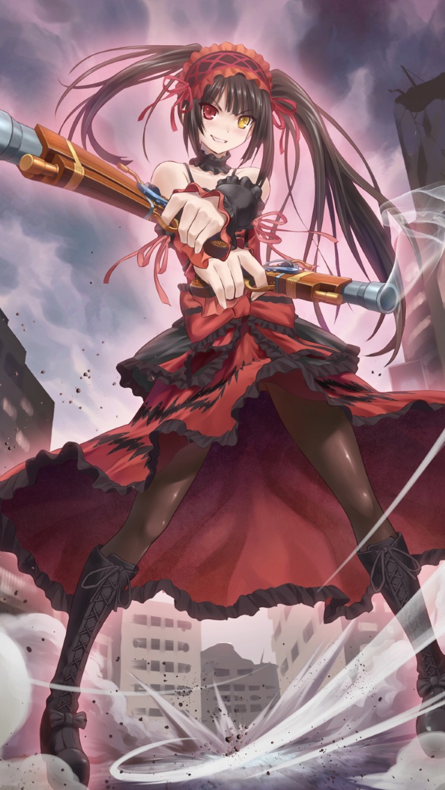 Date a Live 2.Kurumi Tokisaki iPhone 5 wallpaper.640x1136