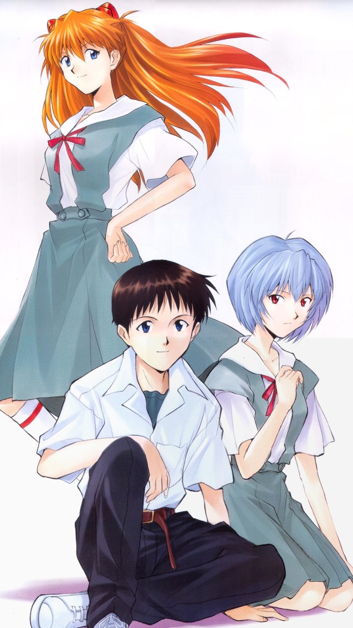 Asuka Langley Soryu, Misato Katsuragi, Rei Ayanami, Shinji Ikari
