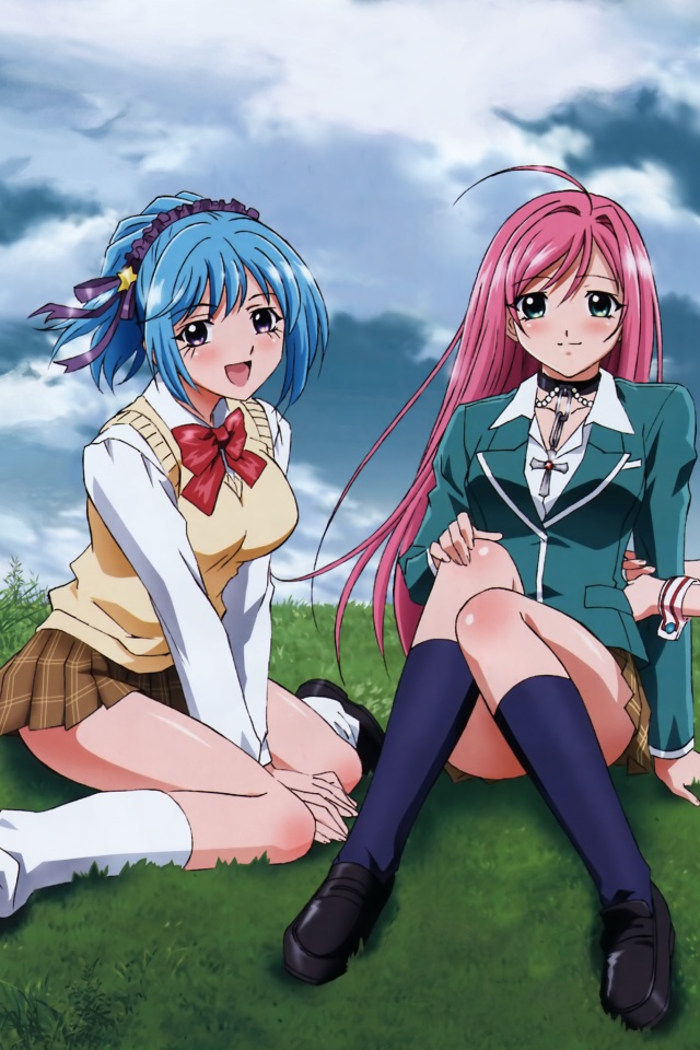 Rosario To Vampire Moka Akashiya Kurumu Kurono 640 960 1 Kawaii Mobile