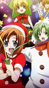 Christmas anime wallpaper.Higurashi Nokia E7 wallpaper.360x640