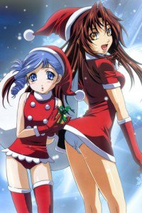 Christmas anime wallpaper.Kiddy Grade Samsung S5660 Galaxy Gio wallpaper.320x480