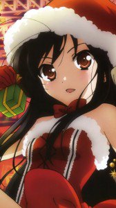 Christmas anime wallpaper.Kuroyukihime Nokia C6 wallpaper.360x640
