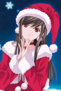 Christmas anime wallpaper.LG Optimus L5 wallpaper.320x480