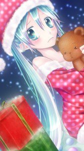 Christmas anime wallpaper.Nokia 5800 wallpaper.360x640