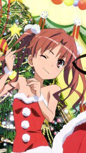 Christmas anime wallpaper.Nokia C5 wallpaper.360x640