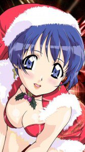 Christmas anime wallpaper.Nokia C7 wallpaper.360x640