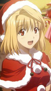 Christmas anime wallpaper.Nokia E7 wallpaper.360x640