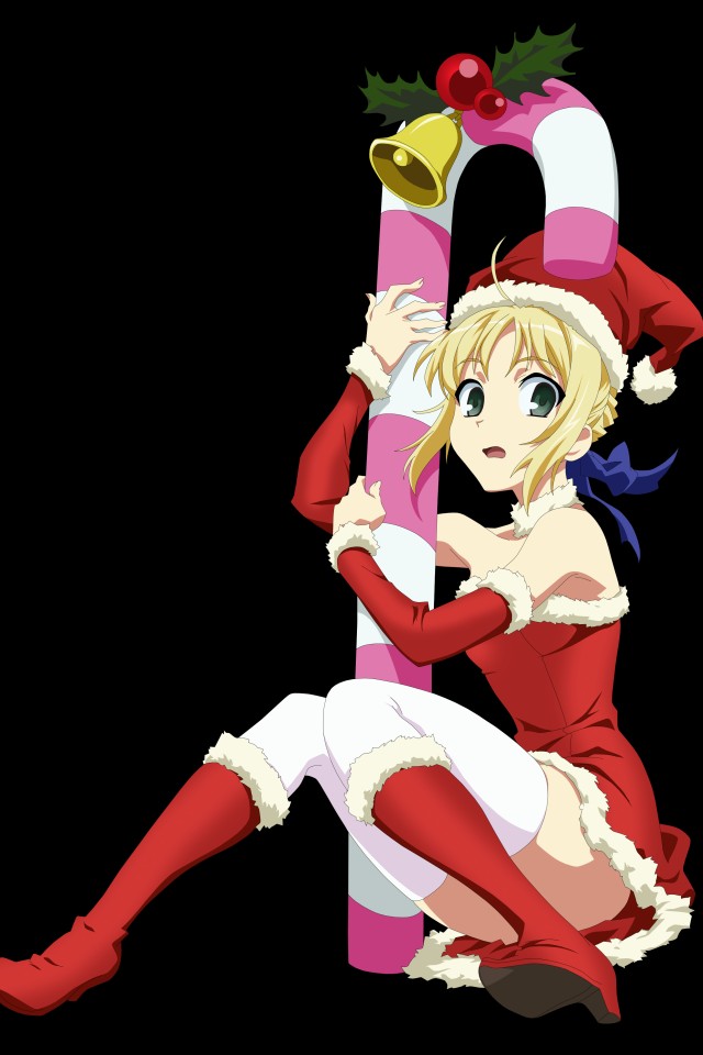 Christmas anime wallpaper.Saber iPhone 4 wallpaper.640×960 ...