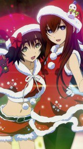 Christmas anime wallpaper.Steins Gate Nokia 808 PureView wallpaper.360x640