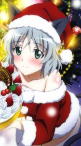 Christmas anime wallpaper.Strike Witches Nokia 808 PureView wallpaper.360x640
