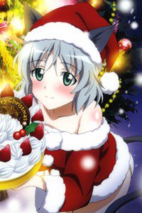 Christmas anime wallpaper.Strike Witches iPhone 4 wallpaper.640x960