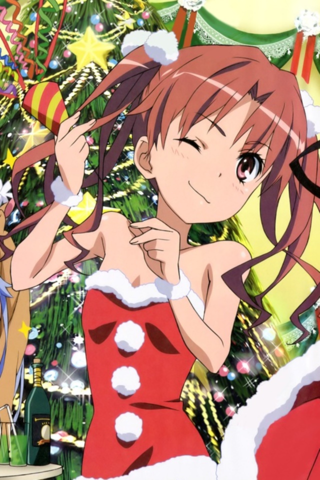 Christmas Anime Wallpaper Iphone 4 Wallpaper 640 960 14 Kawaii