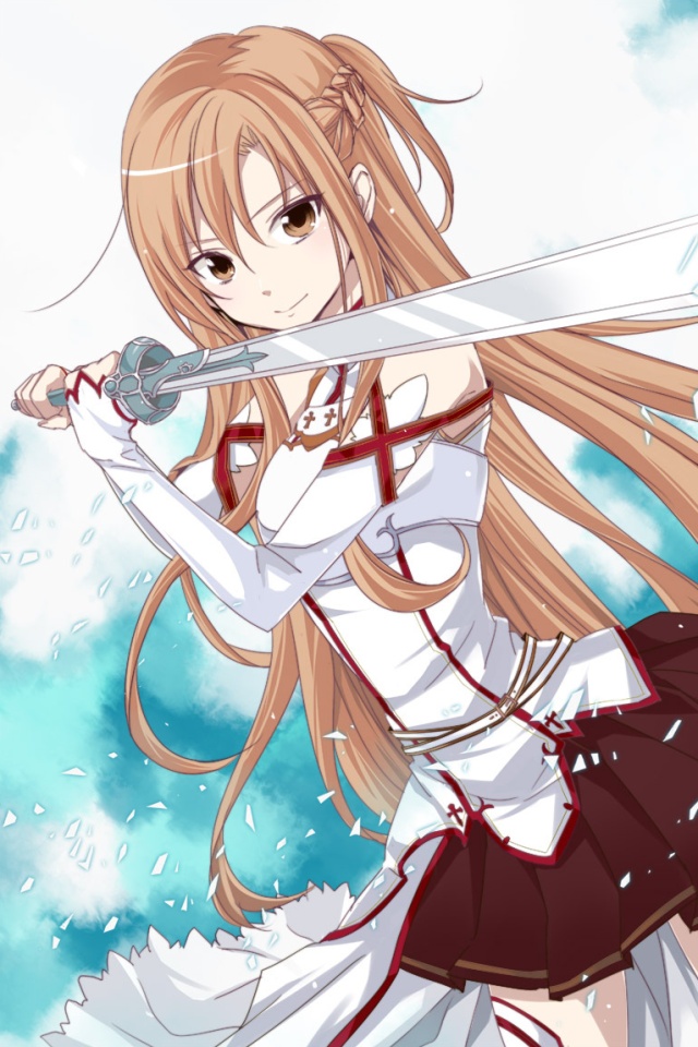 Sword Art Online Asuna Iphone 4 Wallpaper 640 960 Kawaii Mobile