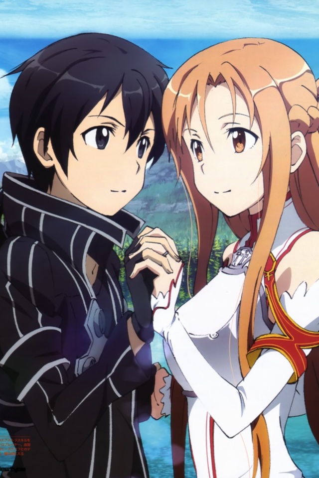 sword art online kirito and asuna kiss wallpaper