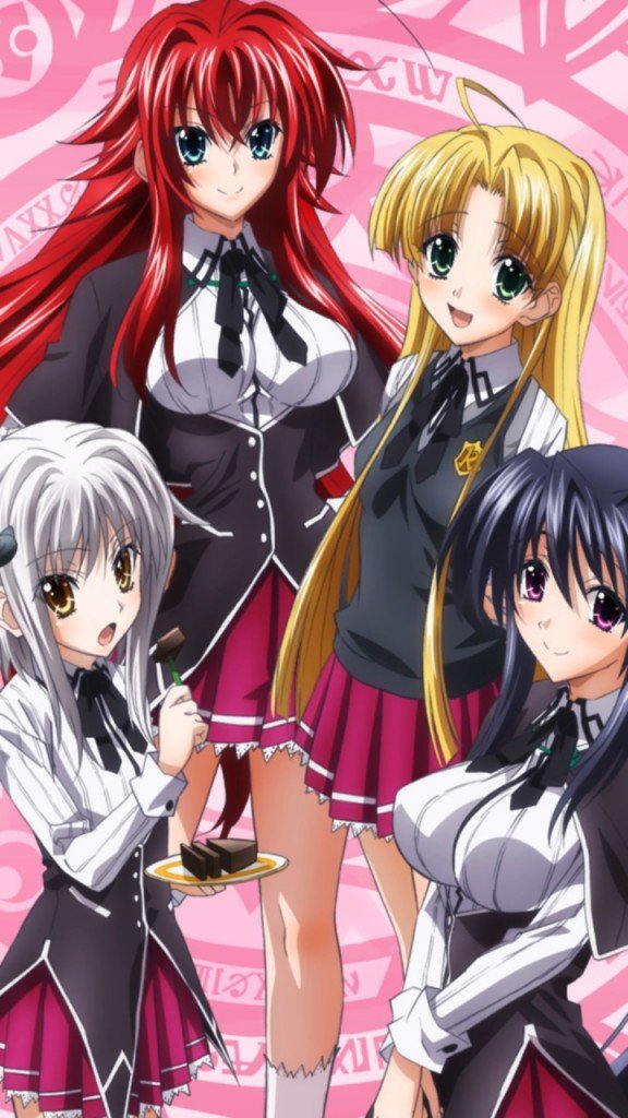 High School DxD.Rias Gremory.Akeno Himejima.Koneko Tojo.Asia Argento