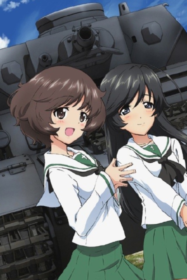 Girls Und Panzer Hana Isuzu Yukari Akiyama Iphone 4 Wallpaper 640 960 Kawaii Mobile