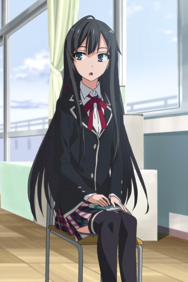 4525303 black hair, anime, blue eyes, anime girls, stockings, long hair,  Yukinoshita Yukino, Yahari Ore no Seishun Love Comedy wa Machigatteiru,  thigh-highs, skirt - Rare Gallery HD Wallpapers