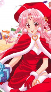 Christmas anime.Girls Bravo HTC One wallpaper.1080x1920