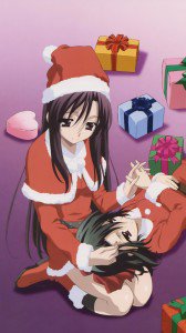 Christmas anime.School Days LG D802 Optimus G2 wallpaper.1080x1920