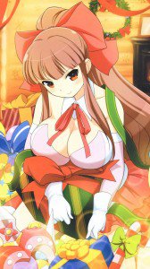Christmas anime.Senran Kagura Sony Xperia Z wallpaper.1080x1920