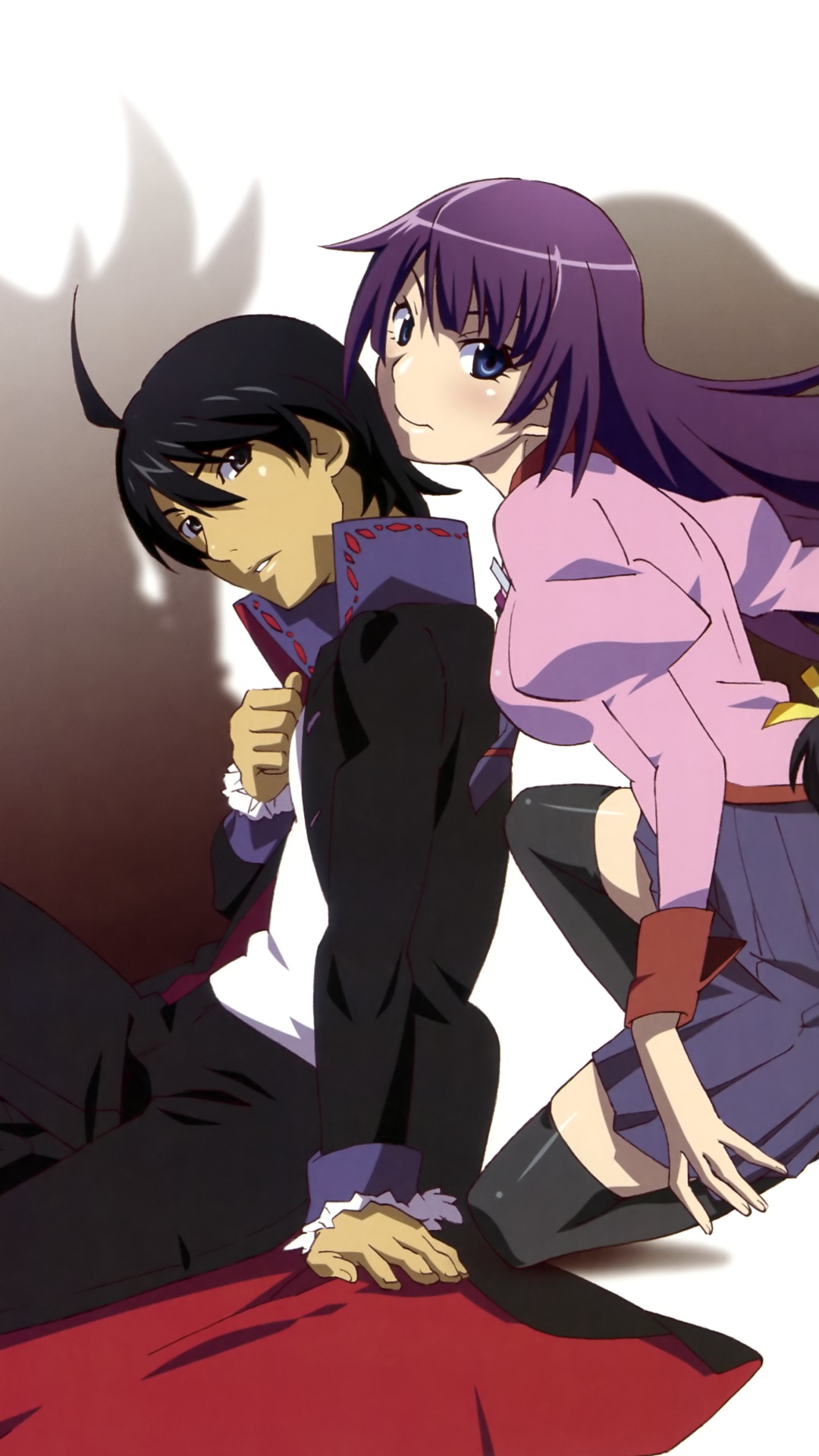 Hitagi Senjogahara, Koyomi Araragi, Monogatari wallpaper 750x1334.