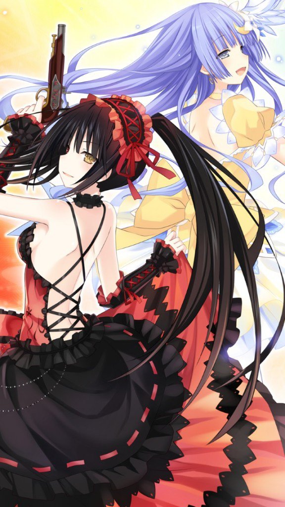 Date a Live 2.Kurumi Tokisaki iPhone 5 wallpaper.Miku Izayoi.640Ã—1136