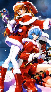 Christmas 2015 anime Evangelion.Sony Xperia Z wallpaper 1080x1920