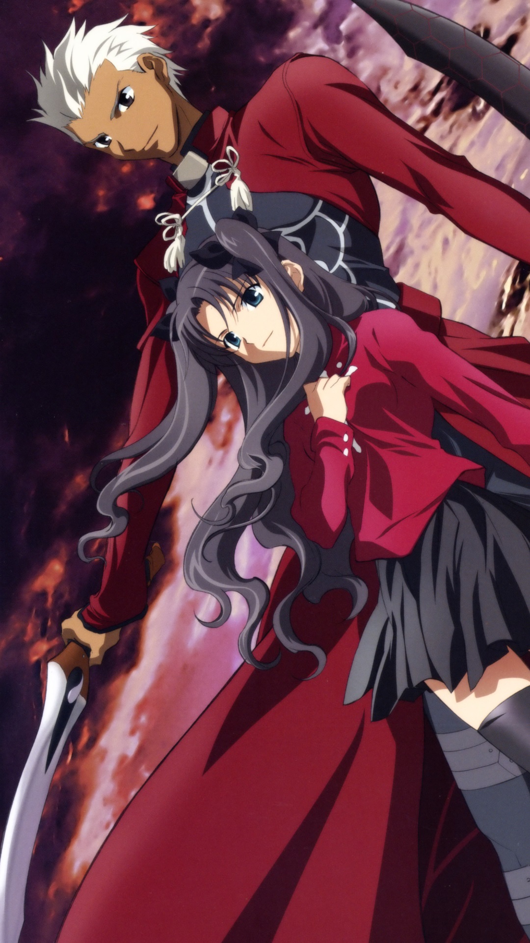 Fate Stay Night Unlimited Blade Works Rin Tohsaka Archer Samsung Galaxy S4 Wallpaper 1080 19 Kawaii Mobile