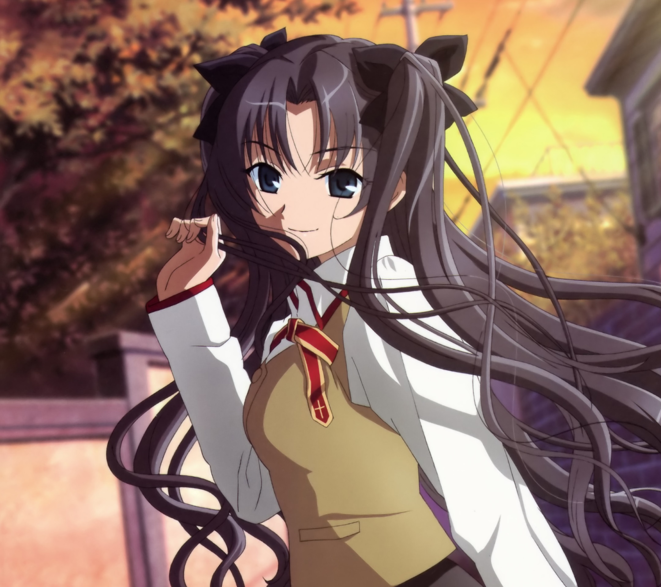 Fate Stay Night Unlimited Blade Works Rin Tohsaka Android Wallpaper 2160 19 1 Kawaii Mobile