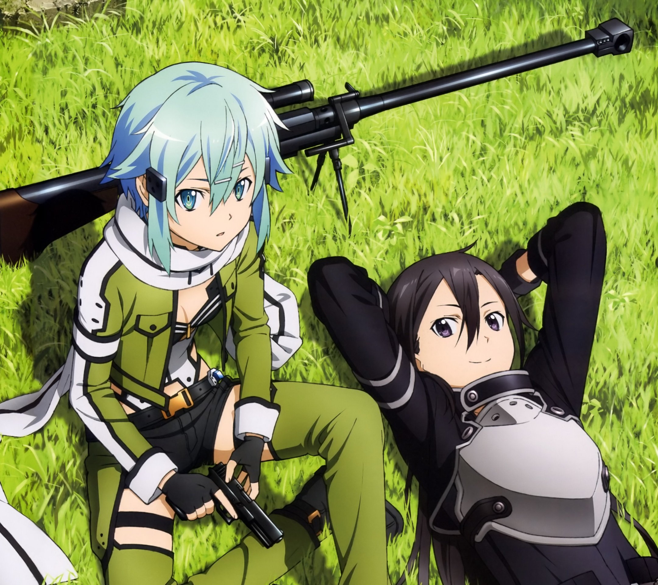 Sword Art Online 2 Kirito Sinon 2160x1920