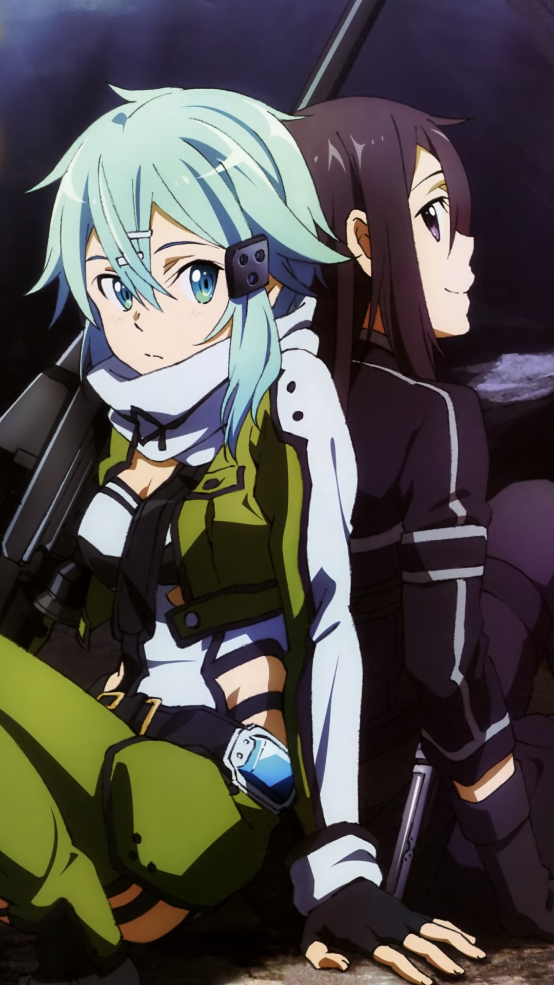 Sword Art Online 2 Kirito Sinon.HTC One wallpaper 1080x1920