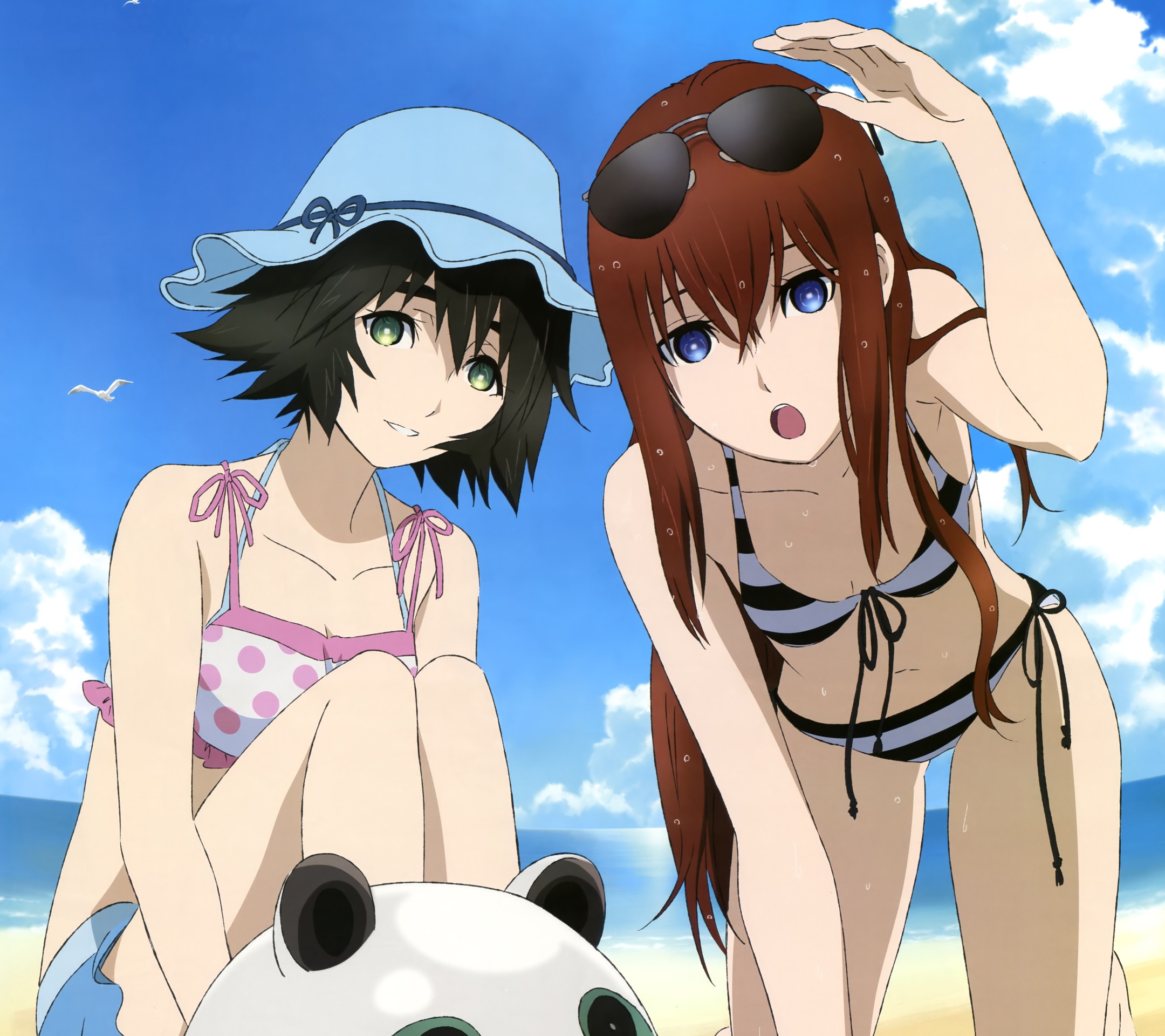 Steins Gate Kurisu Makise and Mayuri Shiina.Android wallpaper 2160x1920