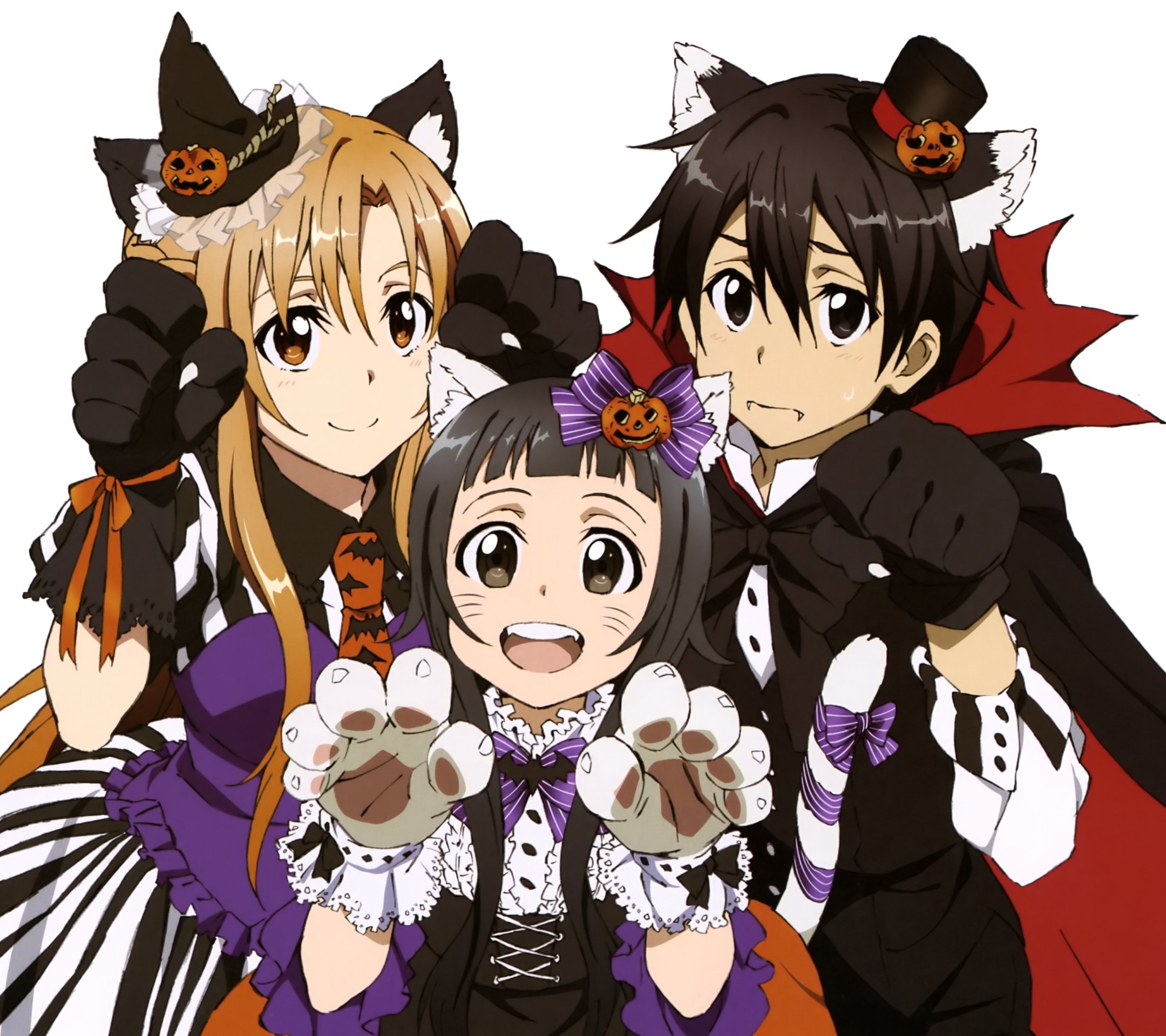 Halloween Kirito Asuna.Android wallpaper 2160x1920