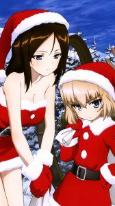 Christmas anime 2017 Girls und Panzer Katyusha Nonna.Sony Xperia Z wallpaper 1080x1920