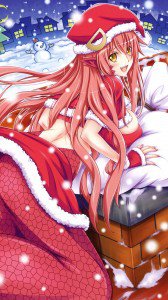 Christmas anime 2017 Monster Musume Miia.iPhone 7 Plus wallpaper 1080x1920