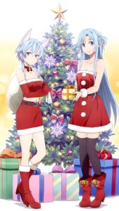Christmas anime Asuna Yuuki Shino Asada 2160x3840