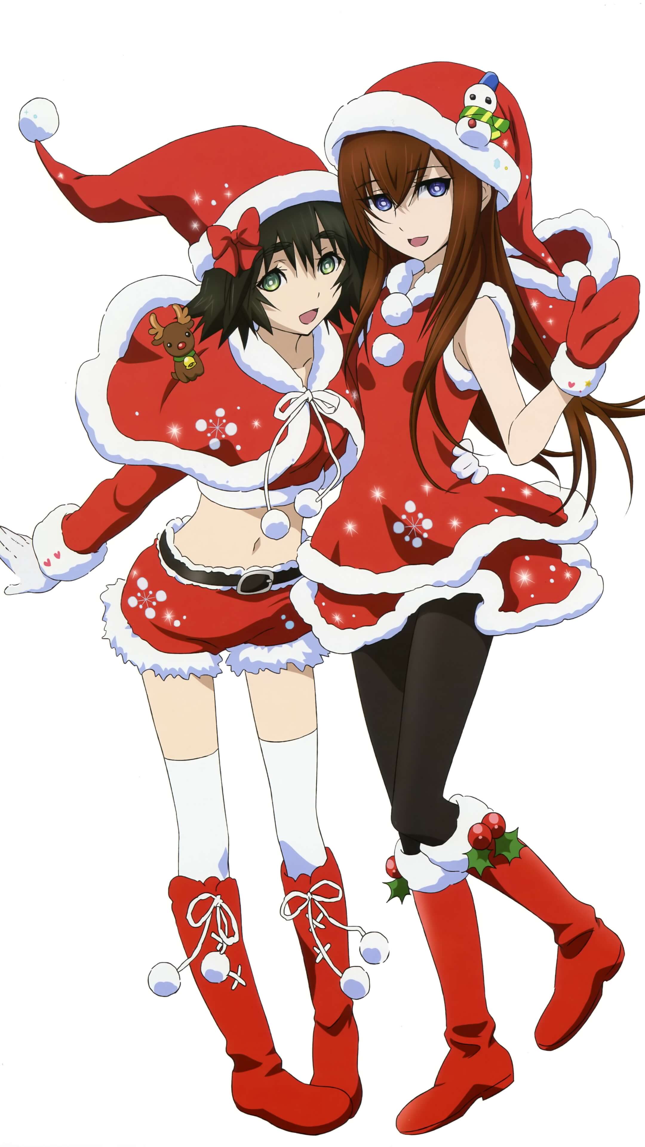 Christmas 2021 Kurisu Makise Mayuri Shiina 2160×3840 anime mobile ...