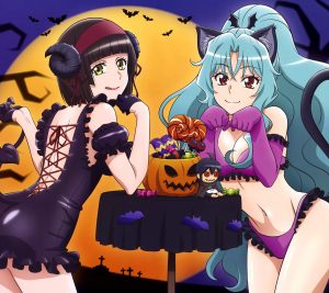 Halloween Tsuki Ga Michibiku Isekai Douchuu Tomoe and Mio 2160x1920
