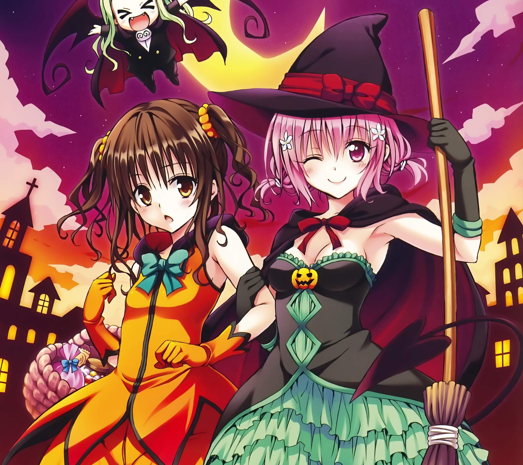 Halloween To Love-Ru.Android wallpaper 2160x1920
