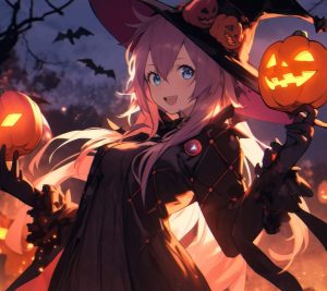 Halloween anime.Android wallpaper 2160x1920