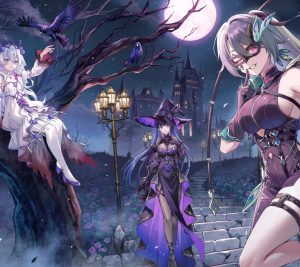 Halloween anime.Android wallpaper 2160x1920 (4)