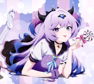 Needy Girl Overdose Purple Lollipop.Android wallpaper 2160x1920